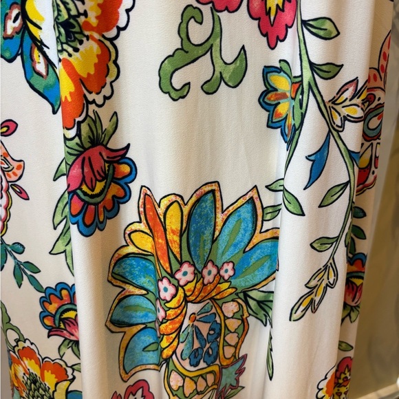 Floral Halter Maxi Dress Sz M Boho Feminine Resort Vacation Tropical - Picture 3 of 8